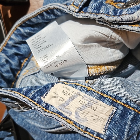 Free People We The Free My Own Lane Straight Leg Jeans Distressed Blue - Picture 3 of 4